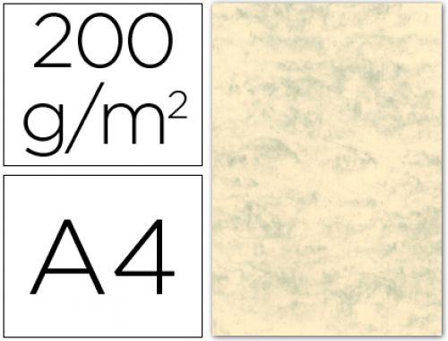 Cartolina marmoreada 200 gr pack 100, din a4 creme claro , Michel , 35083 , 8422924502057